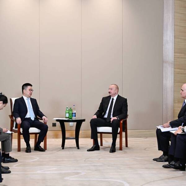 President Ilham Aliyev met with Founder and Chairman of Sichuan Sunsync Photovoltaic Technology Co. in Tianjin to discuss the establishment of a facility in the Alat Free Economic Zone